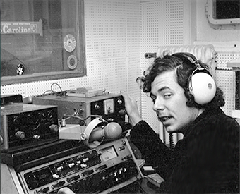 Lion in the Mi Amigo studio Radio Caroline 1972