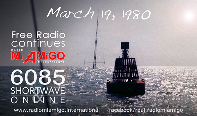 The MV Mi Amigo sunk March 19, 1980